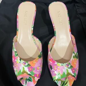 Nine West Floral Heels - Pink and Green